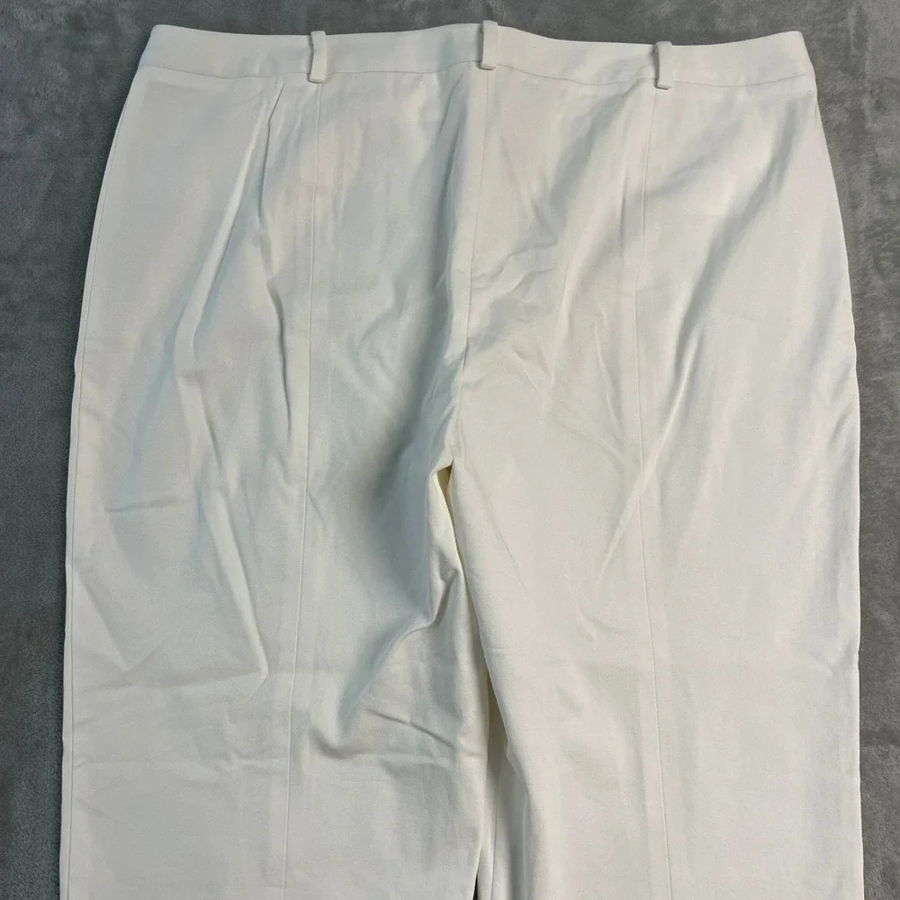 NWT Talbots Heritage White Straight Leg Trousers Pants Womens 18 (39x29) Cotton